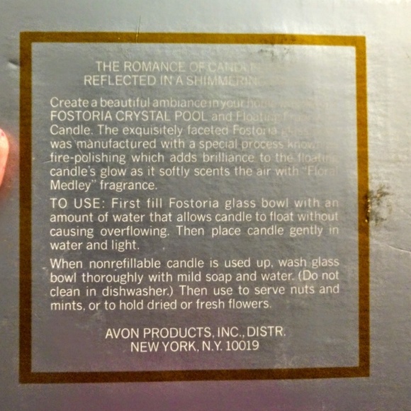 Vintage Avon Fostoria Crystal Pool 1979 Set - Picture 4 of 5